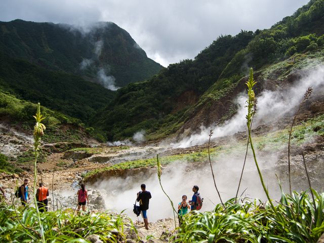 Valley of Desolation on the Island of Dominica with Smoky Path