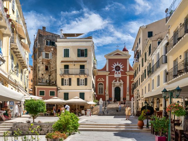 street scene in Corfu Greece