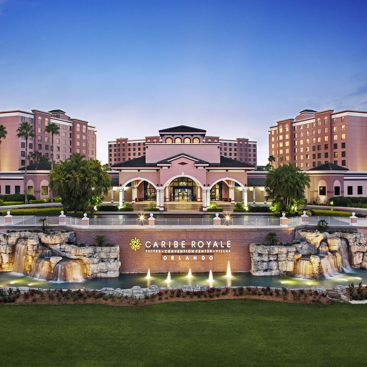 The entrance and exterior of Caribe Royal Orlando