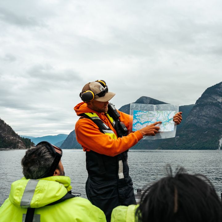 People on a RIB boat fjord tour in Sognefjord Norway